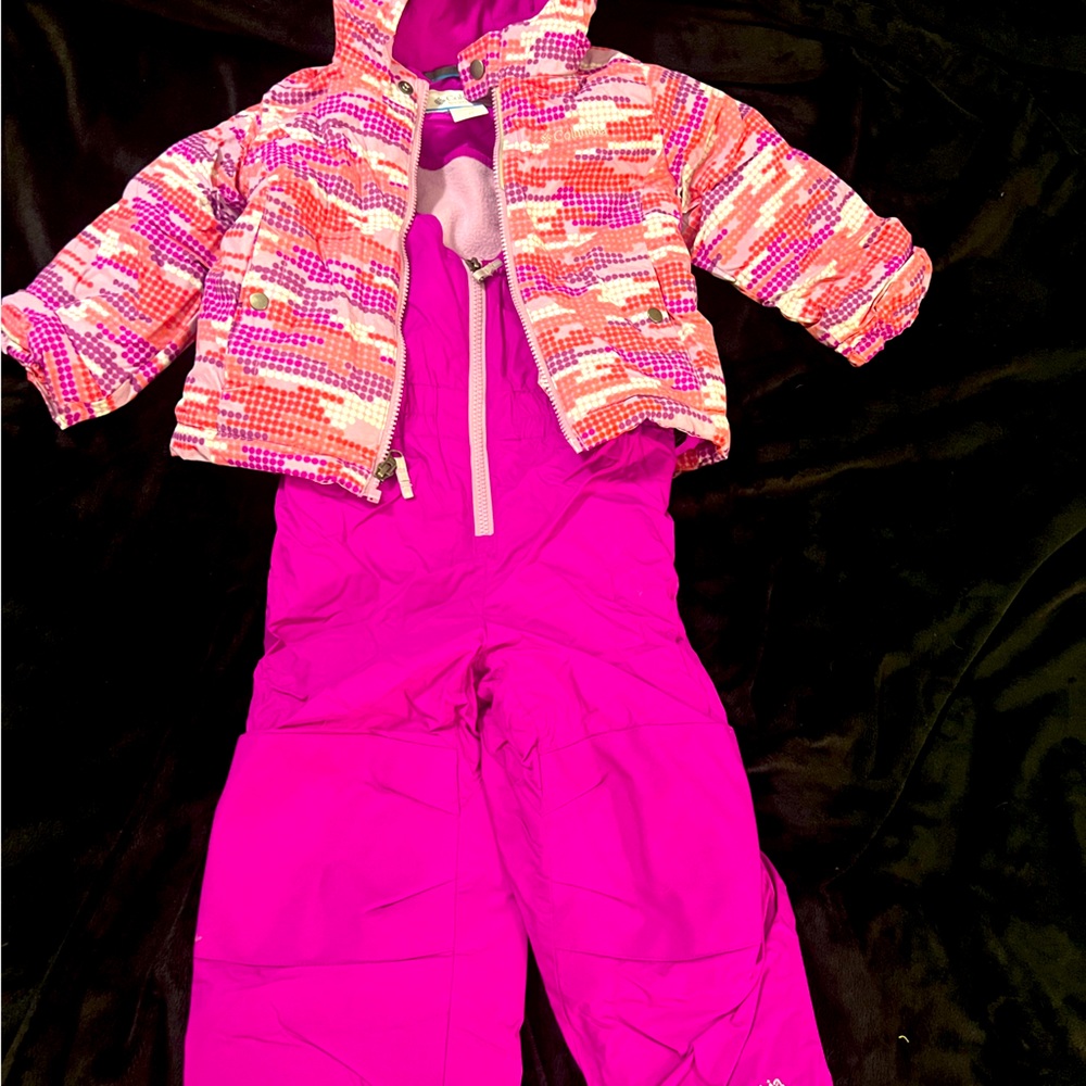 Columbia Snow bib and Snow jacket 3t girls